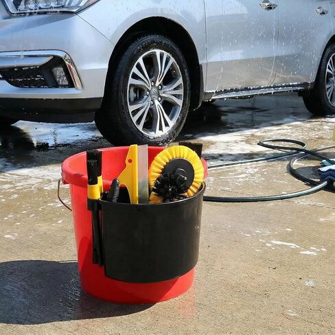 4 Pieces Detailing Bucket Organizer, Portable Bucket Tool Caddy with Drainage Holes, Multipurpose Auto Wash Tool Hanger Cleaning Accessory for Home, Garden, Ice Fishing, Universal Fit in Kuwait