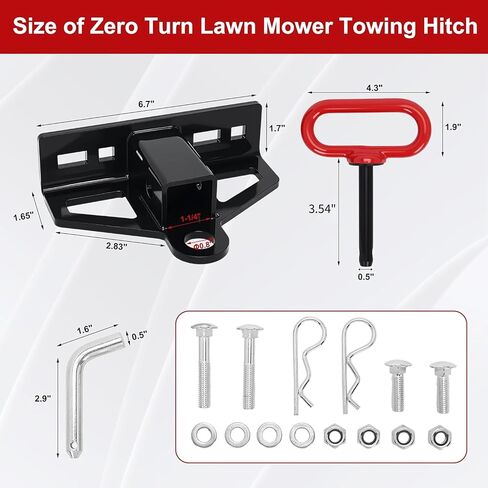 وصلة وصلة جزازة العشب بدون دوران مطورة مع مسمار جرار عشبي عالي التحمل مقاس 1-1/4 بوصة على وصلة وصل المقطورة، مع دبوس وصلة مقطورة مغناطيسي 1/2 بوصة، ومشابك دبوس وصلة 5/8 بوصة لمركبة ATV، وعربة الجولف in Kuwait