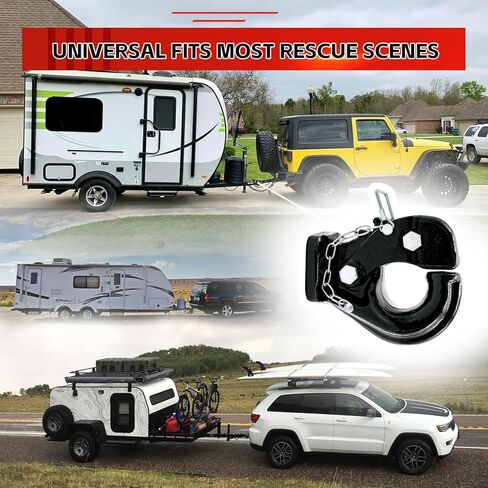 Pintle Hook Hitch, 33,000 lbs Towing Capacity, Fit for 2-1/2 to 3-Inch Lunette Ring Pintle Hitch Receiver, Flexible Pintle Hook with Forged Steel Structure Fit for Trucks, SUVs in Kuwait