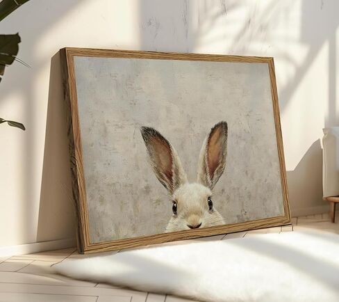 Funny Vintage Rabbit Wall Art Easter Bunny Painting Picture Wall Decor Animal Poster Print for Kids Room Living Room Bedroom Holiday Decoration 10x8in Unframed in Saudi Arabia