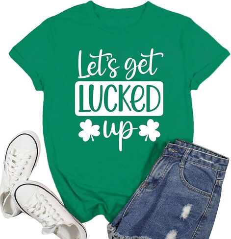 St Patricks Day Shirt for Women Lucky Shamrock Paddy's Day Tshirt Irish Clover Tee Top in Saudi Arabia