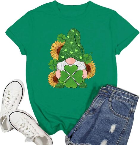 قميص عيد القديس باتريك للنساء تي شيرت Lucky Shamrock Paddy's Day تي شيرت أيرلندي البرسيم in Kuwait