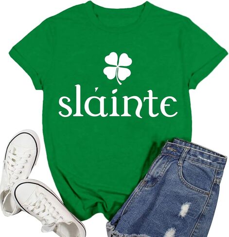 قميص عيد القديس باتريك للنساء تي شيرت Lucky Shamrock Paddy's Day تي شيرت أيرلندي البرسيم in Kuwait