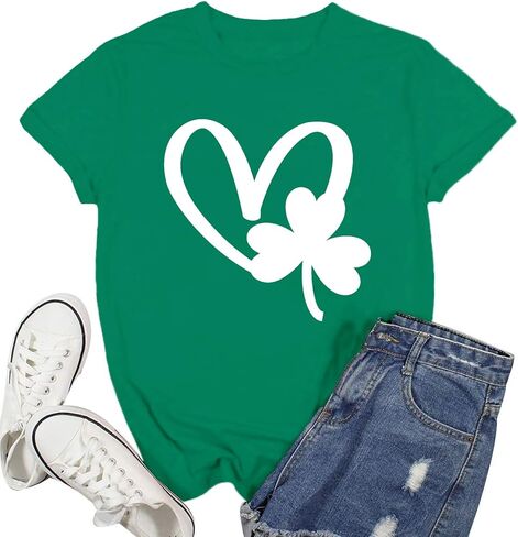 قميص عيد القديس باتريك للنساء تي شيرت Lucky Shamrock Paddy's Day تي شيرت أيرلندي البرسيم in Kuwait