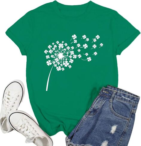قميص عيد القديس باتريك للنساء تي شيرت Lucky Shamrock Paddy's Day تي شيرت أيرلندي البرسيم in Kuwait