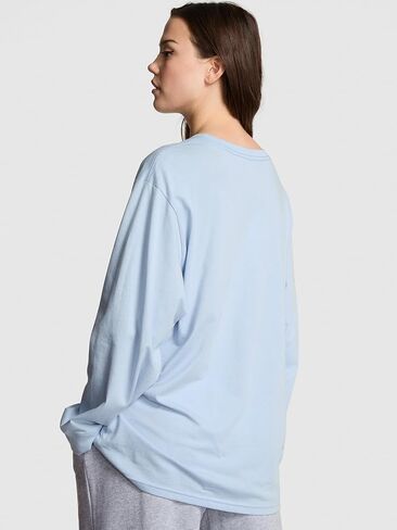 تي شيرت Victoria's Secret قطن وردي بأكمام طويلة Campus Ringer (XS-XXL) in Saudi Arabia