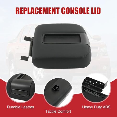Center Console Armrest Lid Box Cover Compatible with 2007-2014 Chevy Silverado Avalanche Tahoe Suburban 1500 2500 GMC Sierra Yukon XL Replaces 15217111 15941534 19328718 Black in Saudi Arabia