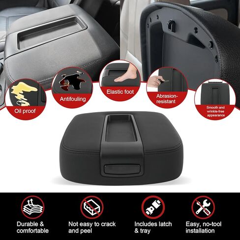 Center Console Armrest Lid Box Cover Compatible with 2007-2014 Chevy Silverado Avalanche Tahoe Suburban 1500 2500 GMC Sierra Yukon XL Replaces 15217111 15941534 19328718 Black in Saudi Arabia