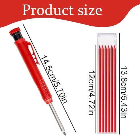 2-Pack Reusable Carpenter Pencils with Refills & Built-in Point Protector for Construction Use in Saudi Arabia