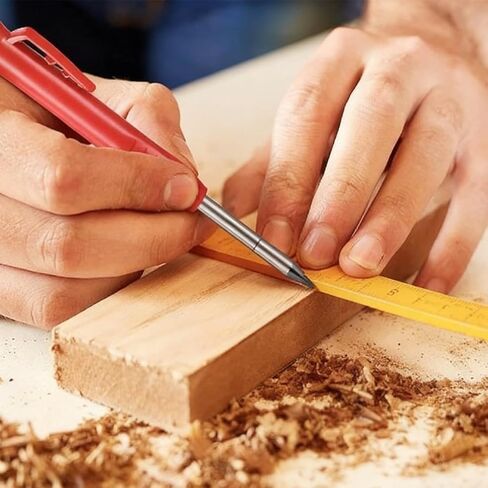 2-Pack Reusable Carpenter Pencils with Refills & Built-in Point Protector for Construction Use in Saudi Arabia