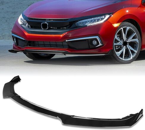 Front Bumper Lip fit for Honda Civic Sedan DX 2016-2020,for Honda Civic Sedan EX/EX-L/LX/Touring 2016-2021,for Honda Civic Coupe EX-L/LX/Touring 2016-2020 3-Piece Front Lip Glossy Black in Kuwait