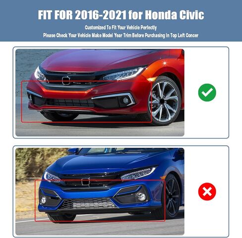 Front Bumper Lip fit for Honda Civic Sedan DX 2016-2020,for Honda Civic Sedan EX/EX-L/LX/Touring 2016-2021,for Honda Civic Coupe EX-L/LX/Touring 2016-2020 3-Piece Front Lip Glossy Black in Kuwait