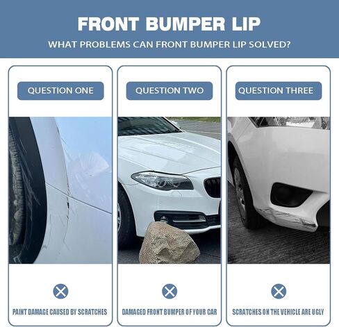 Front Bumper Lip fit for Honda Civic Sedan DX 2016-2020,for Honda Civic Sedan EX/EX-L/LX/Touring 2016-2021,for Honda Civic Coupe EX-L/LX/Touring 2016-2020 3-Piece Front Lip Glossy Black in Kuwait