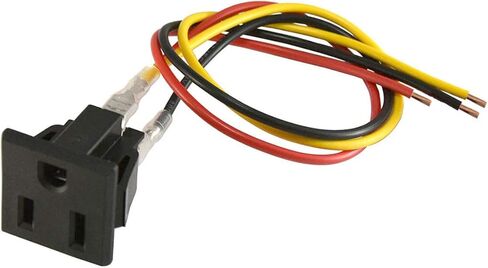 3 Pcs AC 125V US Outlet Panel Mount Power Rewiring Socket Black in Kuwait