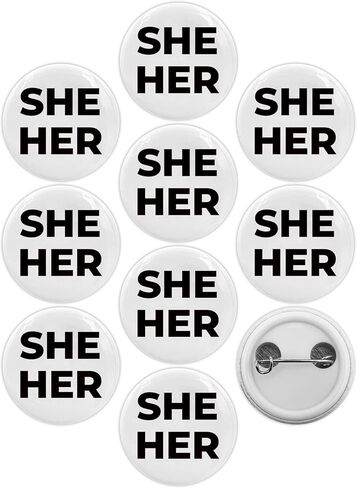 She Her Pronouns Gender Identity LGBTQ Pinback Buttons Badges (1 inch) in Saudi Arabia
