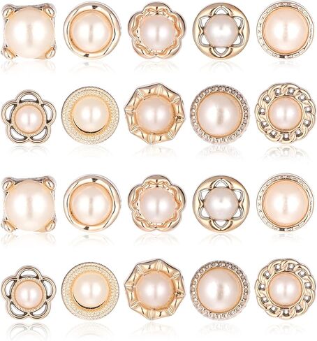 20 PCS Women Shirt Brooch Buttons, Lapel Pins Pearl Button for Women Reusable Decorative Pearl Button Novelty No Sew Pin Buttons for Dress Shawl Coat Shirt DIY Bags Christmas Decoration in Saudi Arabia