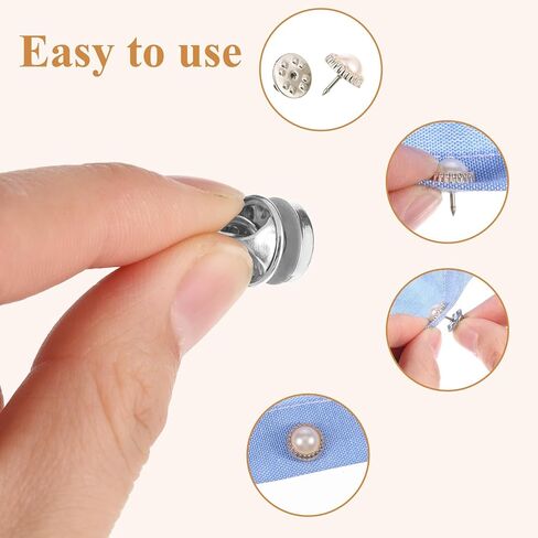20 PCS Women Shirt Brooch Buttons, Lapel Pins Pearl Button for Women Reusable Decorative Pearl Button Novelty No Sew Pin Buttons for Dress Shawl Coat Shirt DIY Bags Christmas Decoration in Saudi Arabia