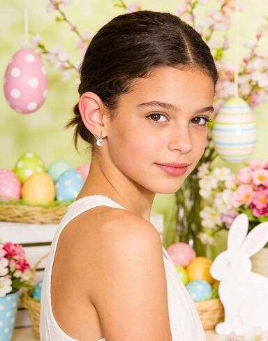 أرنب عيد الفصح أقراط اللؤلؤ ترصيع لذيذ الأرنب مجوهرات الحيوان لطيف (أرنب 2) in Kuwait