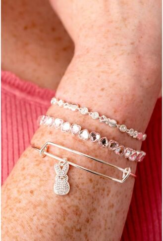 Alex and Ani PEEPS® Crystal Bunny Bangle and White Pearlized Bunny Studs in Saudi Arabia