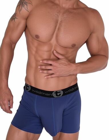 Wildmant Cotton Monster Cock 5" Inseam Boxer Brief Dark Blue Large in Kuwait
