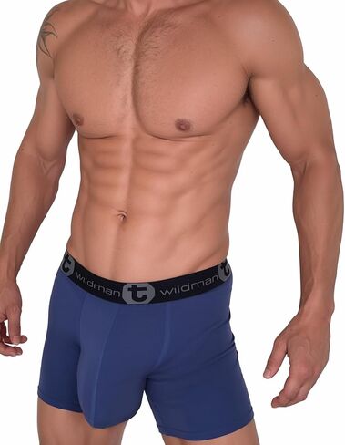 Wildmant Cotton Monster Cock 5" Inseam Boxer Brief Dark Blue Large in Kuwait