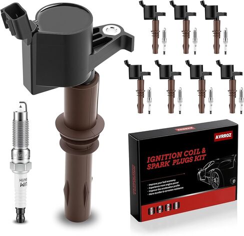FD509 Ignition Coil Pack and Iridium Spark Plugs Set of 8, Compatible with Ford F150 2007-2010 4.6L/5.4L, Expedition 2008-2014 4.6L/5.4L, Mustang 2008-2010, Replaces DG521, C1659, SP509 in Saudi Arabia