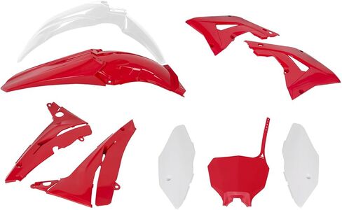 HECASA Motorcycle Plastic Kit Compatible with 2002 2003 2004 2005 2006 2007 Honda CR125R CR250R Bodywork Set Fairing - Red & White in Saudi Arabia
