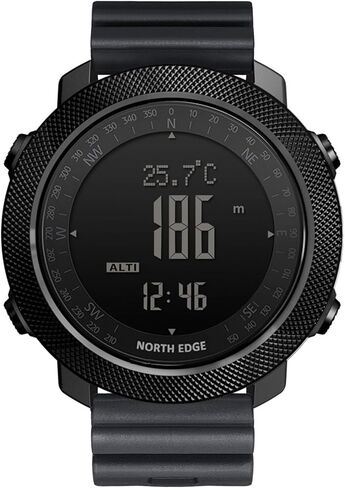 ساعة NORTH EDGE Apache الرقمية الخارجية للرجال - مقياس الارتفاع، مقياس الضغط والبوصلة، عداد الخطى، مؤشر اتجاه الطقس، ساعة رياضية تكتيكية مقاومة للماء حتى عمق 50 مترًا in Kuwait