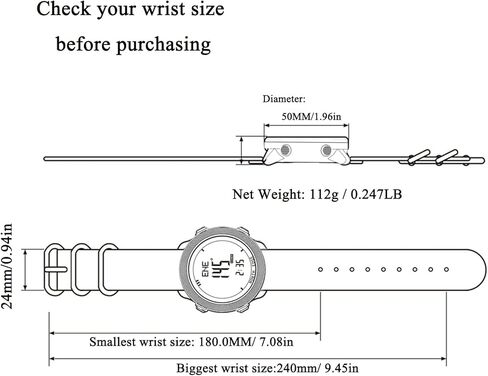 ساعة NORTH EDGE Apache الرجالية الرقمية التكتيكية للبقاء على قيد الحياة، مقياس الارتفاع، بوصلة البارومتر، عداد الخطوات، التنبؤ بالطقس، مقاومة للماء حتى عمق 50 مترًا، ساعة رياضية خارجية in Kuwait
