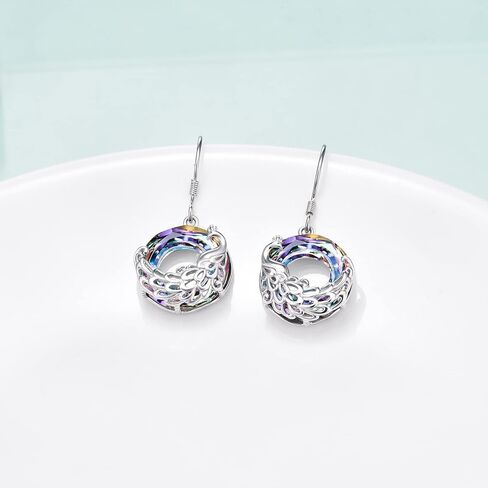 Peacock Earrings Sterling Silver Crystal Peacock Dangle Earrings Cute Animal Jewelry Gifts for Women in Saudi Arabia