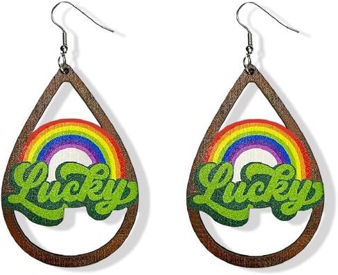 أقراط عيد القديس باتريك للنساء حلق أكريليك على شكل ورقة خضراء لامعة لمجوهرات أزياء العطلات in Kuwait