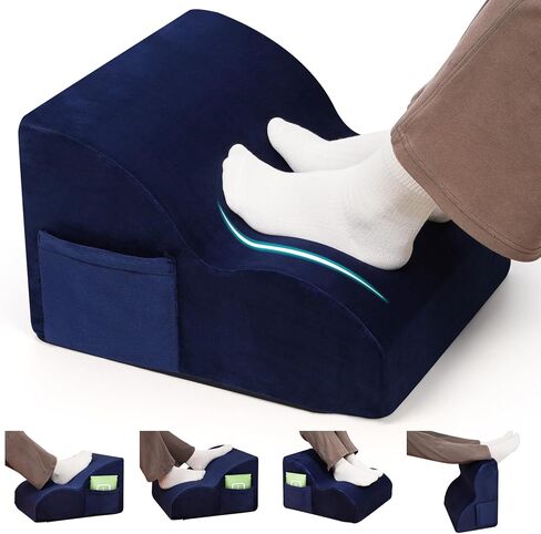 مسند للقدمين من Echaprey تحت المكتب في العمل، مسند قدم قابل للتعديل تحت المكتب، مقعد قدم متعدد الوظائف من 3 طبقات مع قاعدة غير قابلة للانزلاق وغطاء قابل للغسل، مقعد قدم مريح للمكتب، المنزل، السيارة، السفر (رمادي) in Kuwait