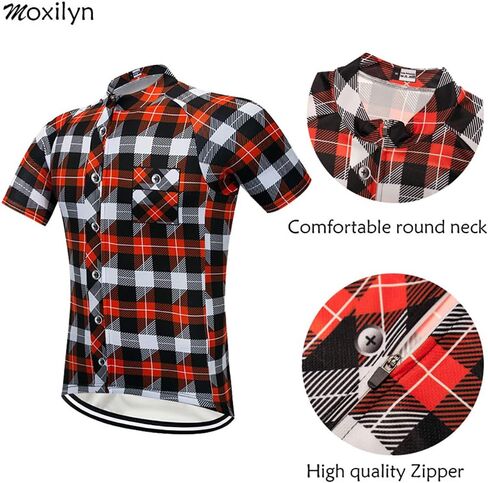 ملابس MOXILYN الرجالية لركوب الدراجات بسحاب كامل لركوب الدراجات الجبلية، سريعة الجفاف - قمصان الدراجة in Kuwait