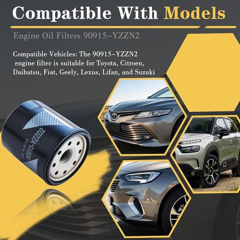 90915-YZZD2 Engine Oil Filters 90915-YZZD1 Fits for Toyota Camry Tacoma Highlander Tundra Lexus Replaces 90915-YZZG2 90915-20003 90915-20001 (6-Pack) in Kuwait