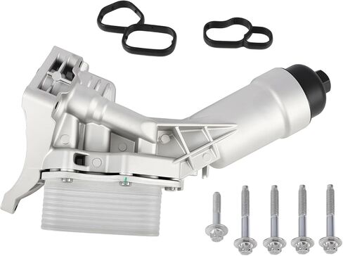 11428651710 Aluminum Oil Cooler Filter Housing Compatible with 230i 330 430i 530i 540i X3 X4 X5 X6 Z4 G20 G22 G30 G31 G32 G01 G02 G05 G06 G29 2017-2023 with Oil Cooler Sensors and Gasket in Saudi Arabia