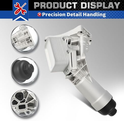 11428651710 Aluminum Oil Cooler Filter Housing Compatible with 230i 330 430i 530i 540i X3 X4 X5 X6 Z4 G20 G22 G30 G31 G32 G01 G02 G05 G06 G29 2017-2023 with Oil Cooler Sensors and Gasket in Saudi Arabia