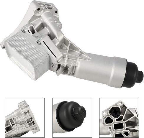 11428651710 Aluminum Oil Cooler Filter Housing Compatible with 230i 330 430i 530i 540i X3 X4 X5 X6 Z4 G20 G22 G30 G31 G32 G01 G02 G05 G06 G29 2017-2023 with Oil Cooler Sensors and Gasket in Saudi Arabia
