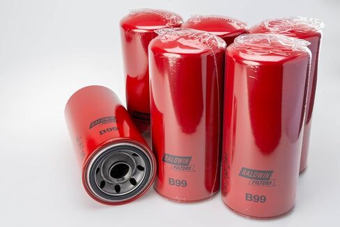 فلتر زيت Baldwin B99 Lube Spin-On - 6 عبوات - عالي التحمل، تدفق كامل، 1-1/2-16 خيط، 5-3/8 بوصة OD × 12-3/32 بوصة طول، ترشيح 23/45 ميكرون - يستبدل كاتربيلر 1R0716، دونالدسون P554005، WIX 51792 in Saudi Arabia