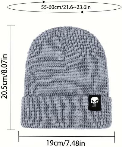 Winter Knitted Beanie Hat, Warm Beanie for Men & Women, Elastic Fit, Breathable, Perfect for Outdoor Sports & Casual Wear, Grey in Saudi Arabia