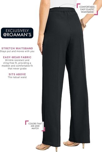 Roaman's Women's Plus Size Wide Leg Bend Over Pant in Saudi Arabia