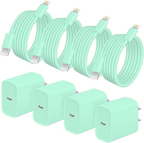 4 Pack for Type C Fast Charger Phone with [MFi Certified] 6 FT USB C Phone Charging Cord, 20W PD Phone 14 13 Fast Charging Compatible with iP14 13 12 11 Pro Max,14 Plus-Green in Kuwait