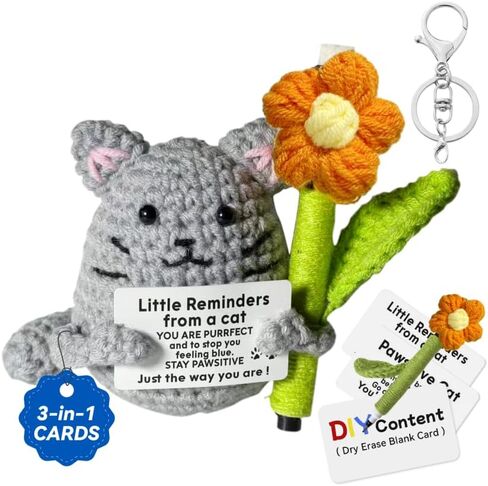 Positive Crochet Bee with Detachable Flower, Soft & Comfortable Emotional Support Gifts Back to School Christmas Birthday Anniversary Desk Decor for Women Men Friend Teacher Coworker Mom in Saudi Arabia