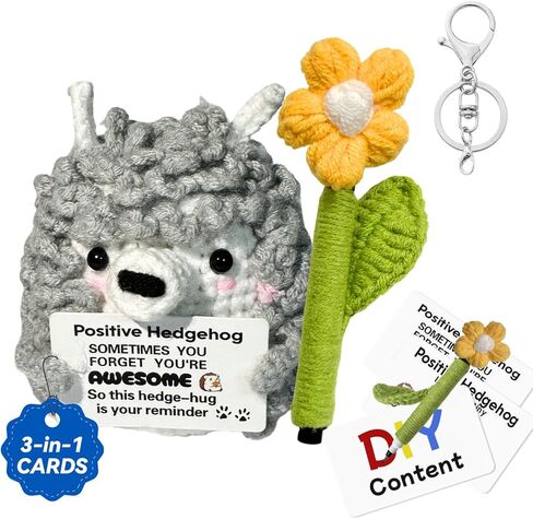 Positive Crochet Bee with Detachable Flower, Soft & Comfortable Emotional Support Gifts Back to School Christmas Birthday Anniversary Desk Decor for Women Men Friend Teacher Coworker Mom in Saudi Arabia