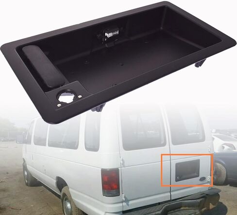 مقبض باب البضائع الخلفي لوحة الترخيص علامة قوس أسود لاستبدال 1992-2007 Econoline E150 E250 E350 6C2Z-15434A20-AA FO1820100 in Saudi Arabia