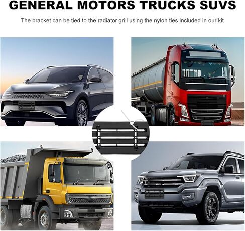 Front License Plate Bracket Holder, Bumper Car Tag Frame Mount Adapter Kit with Wrench Cable Ties, Universal American Standard Licence Plate Cover for Most Trucks Vans SUVs in Kuwait