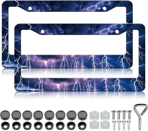 HCSS Pink Dog Paw Print License Plate Frames - 2 Pack Pink Bling Pet Footprint License Plate Holder, Aluminum Metal Rust-Proof Waterproof Car Decorative Tag Frame for Standard US 12x6 Inch in Saudi Arabia