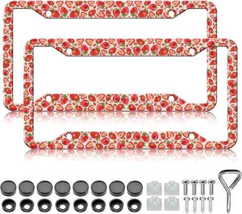 HCSS Pink Dog Paw Print License Plate Frames - 2 Pack Pink Bling Pet Footprint License Plate Holder, Aluminum Metal Rust-Proof Waterproof Car Decorative Tag Frame for Standard US 12x6 Inch in Saudi Arabia