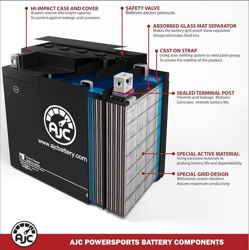 بطارية AJC متوافقة مع بطارية الدراجة النارية Harley-Davidson Ultra Classic FLHTCUI 1450CC (1997-2006) in Saudi Arabia