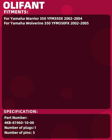 Voltage Regulator Rectifier For Yamaha Warrior 350 YFM350X 2002-2004/Wolverine 350 YFM350FX 2002-2005 Replace 4KB-81960-10-00 in Saudi Arabia