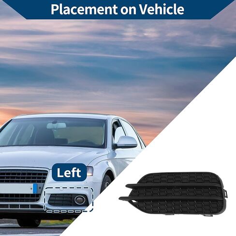 الضباب الخفيف شواء الجبهة السفلى الوفير الضباب غطاء خفيف إدراج No.5N0853665F9B9 لشركة فولكس فاجن تيجوان 2009-2017 أسود ABS 1 قطعة سيارة الجبهة اليسرى in Kuwait